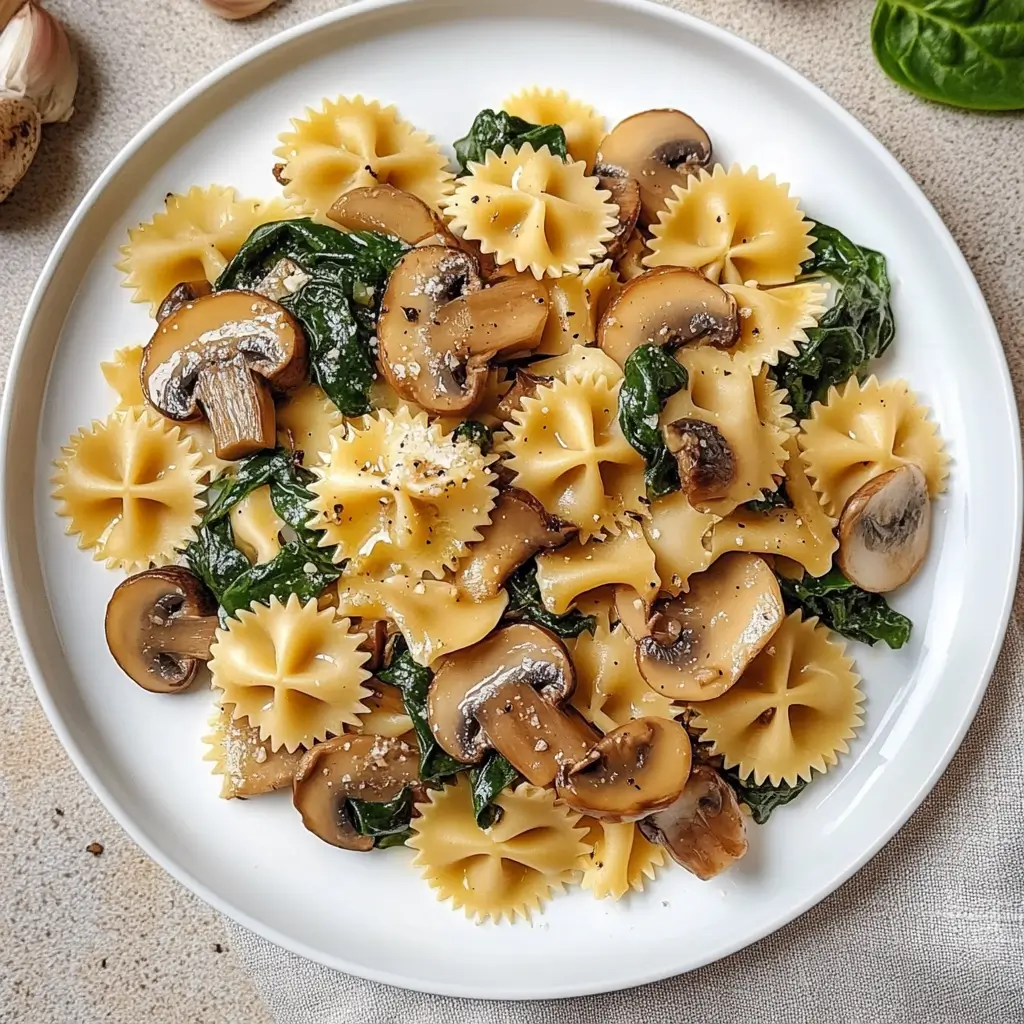 How to Make Farfalle with Mushrooms & Spinach