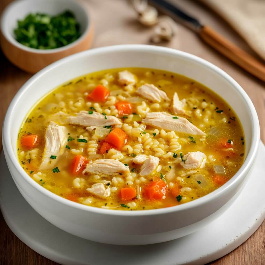 Italian Chicken Soup with Tiny Pasta