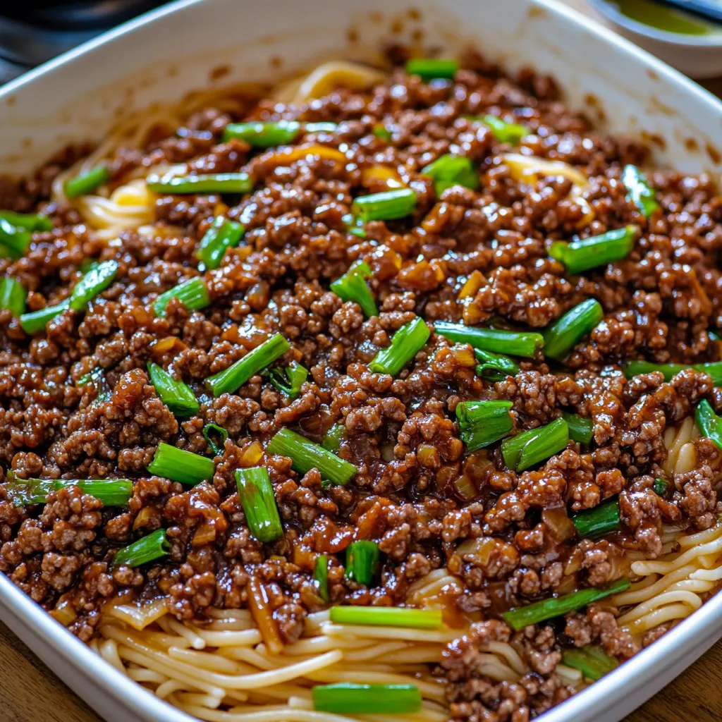 One-Pot Chinese Ground Beef Pasta