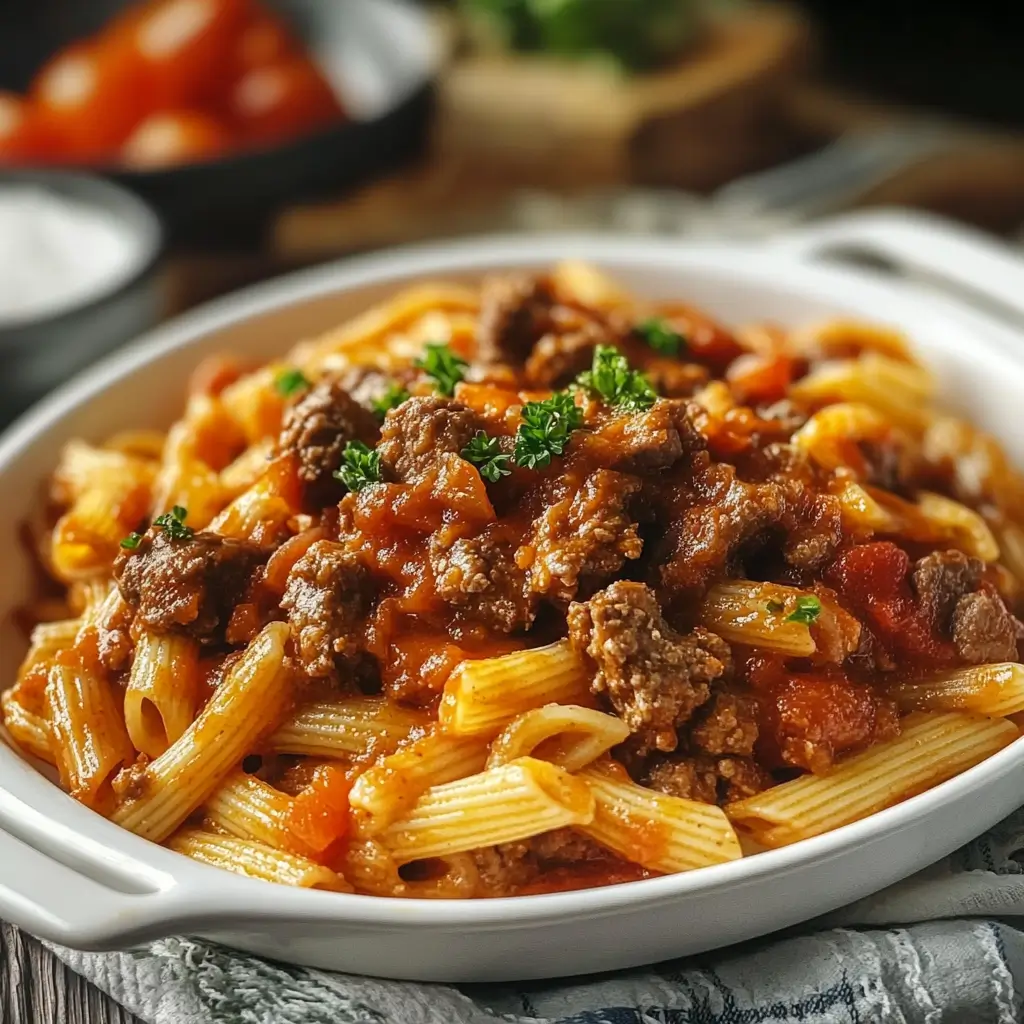 Quick Beef Ragu Pasta with Tomato Sauce
