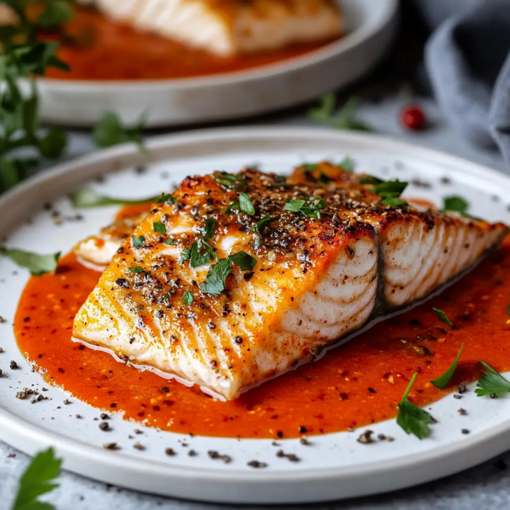 Quick & Easy Salmon in Roasted Pepper Sauce