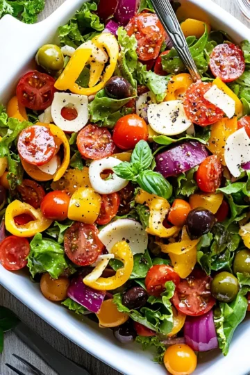 Quick Italian Salad with Red Wine Vinaigrette