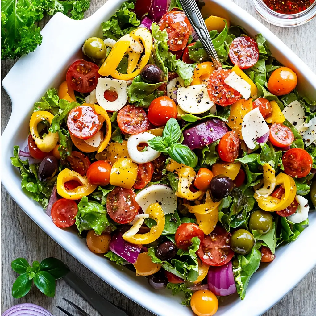 Quick Italian Salad with Red Wine Vinaigrette