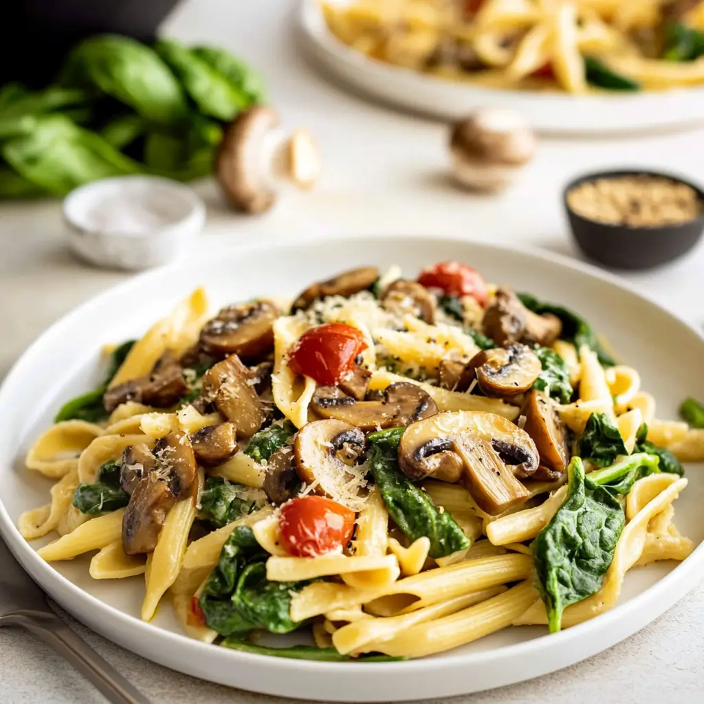 Quick and Delicious Spinach Mushroom Pasta