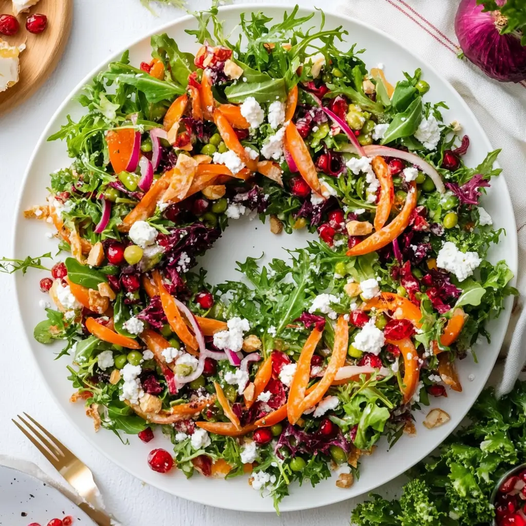 Refreshing Winter Salad Wreath with Citrus and Pomegranate