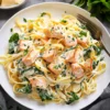 Salmon Pasta with Lemon and Greens