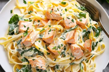 Salmon Pasta with Lemon and Greens