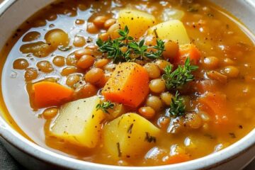 Simple Vegan Lentil and Potato Soup