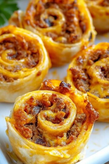 Simple cheesy taco pinwheels recipe