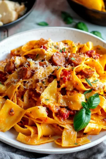 Spicy and Creamy Calabrian Chili Pappardelle