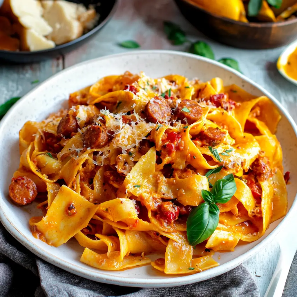 Spicy and Creamy Calabrian Chili Pappardelle