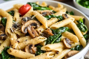 Spinach Mushroom Pasta in 30 Minutes
