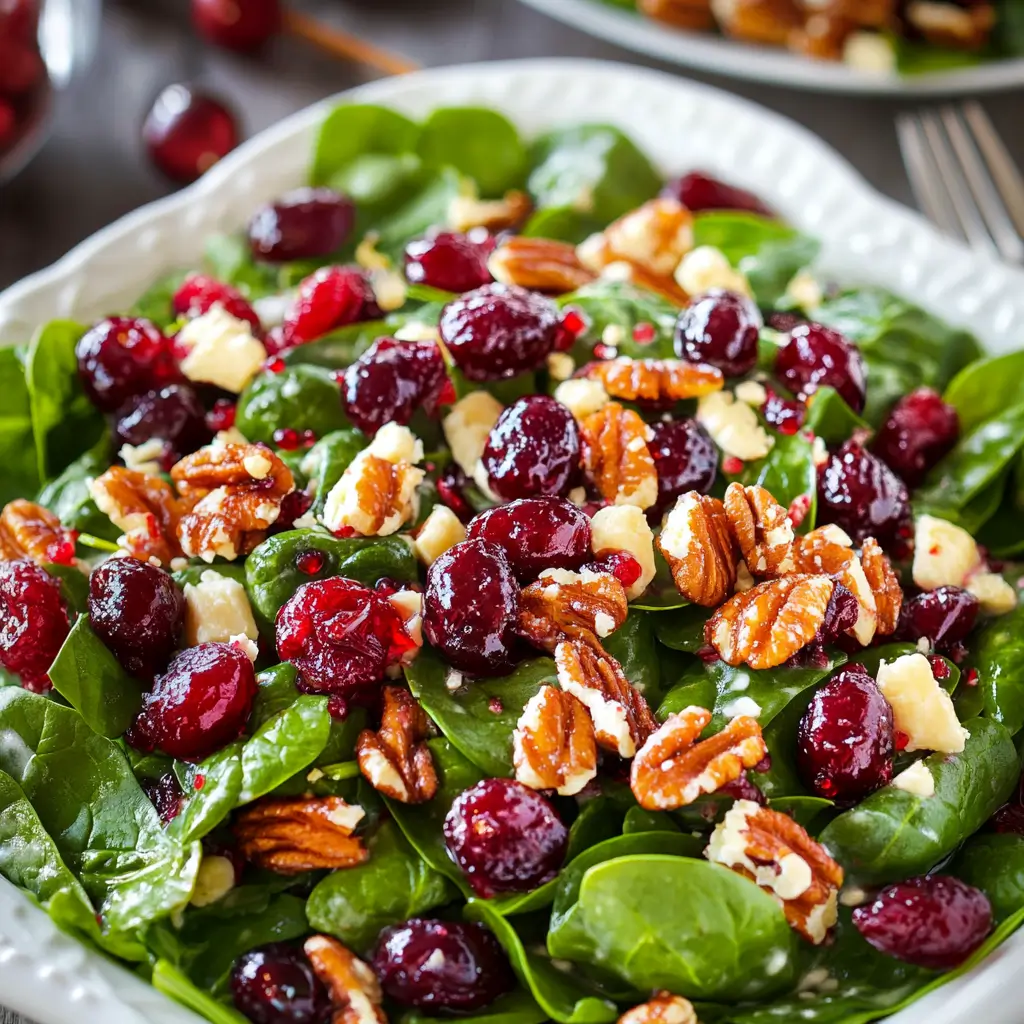 Spinach Salad with Cranberries and Almonds