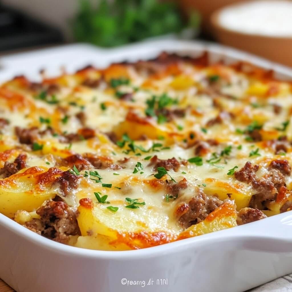 The Best Potato Casserole with Ground Beef