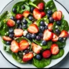 The Perfect Summer Salad Strawberry Spinach with Blueberries