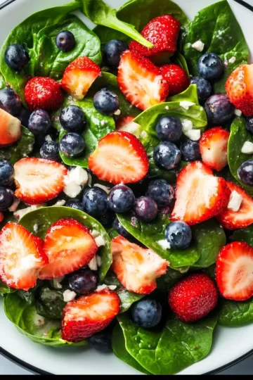 The Perfect Summer Salad Strawberry Spinach with Blueberries