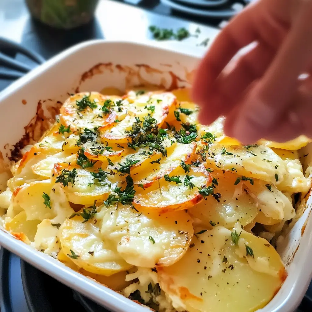 cheesy herb potato gratin