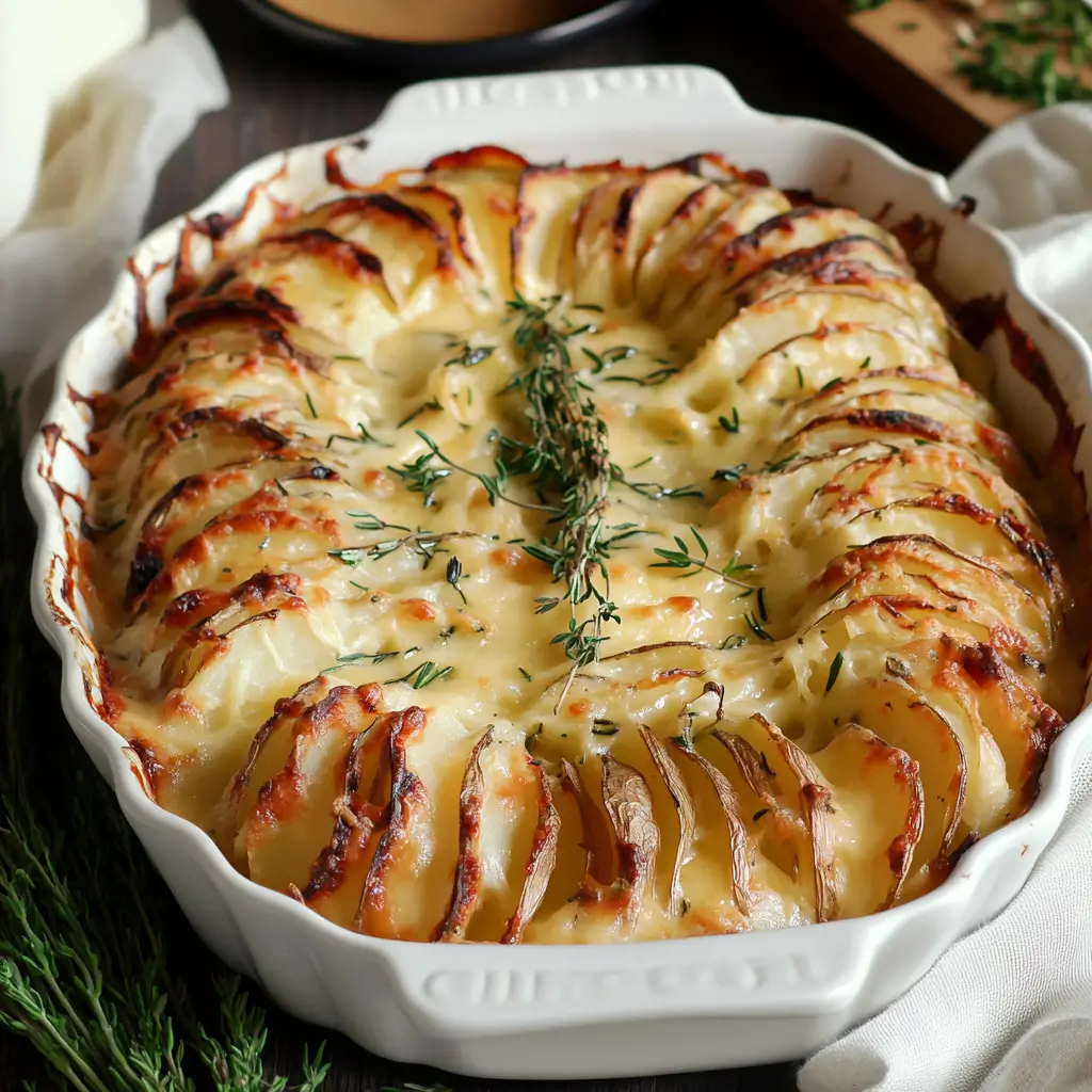 easy cheesy herb potato gratin
