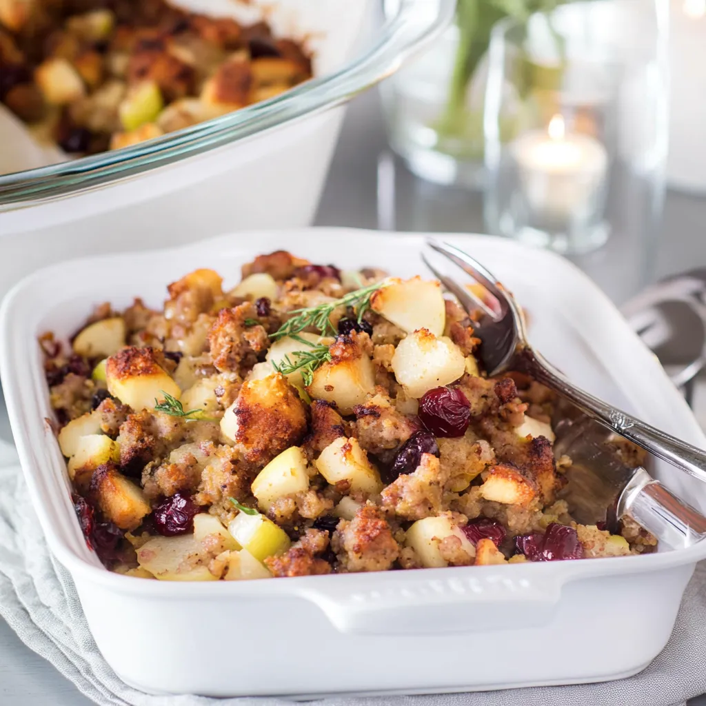 Cranberry Apple Sausage Stuffing
