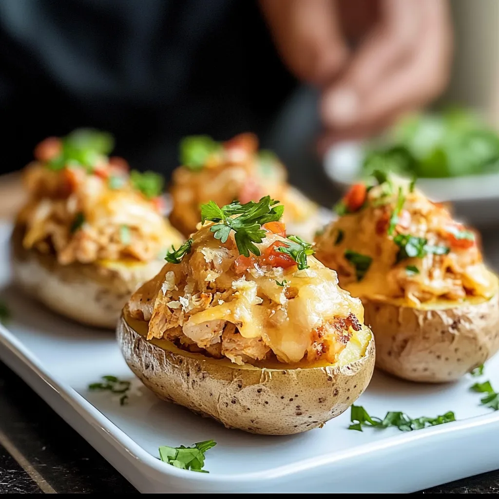 BBQ Chicken Stuffed Baked Potatoes