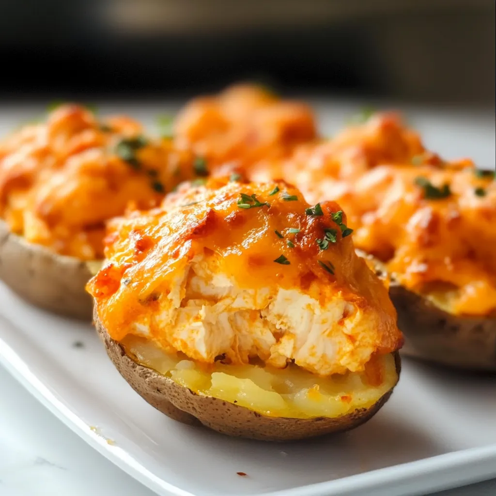 Buffalo Chicken Twice Baked Potatoes