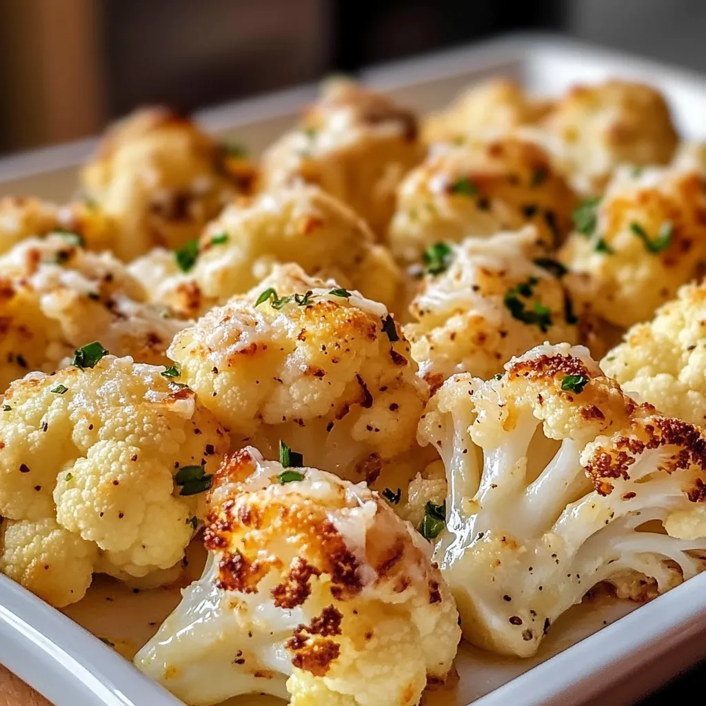 Cheesy Garlic Parmesan Cauliflower Recipe