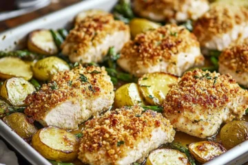 Cozy Parmesan Crusted Chicken Sheet Pan Dinner