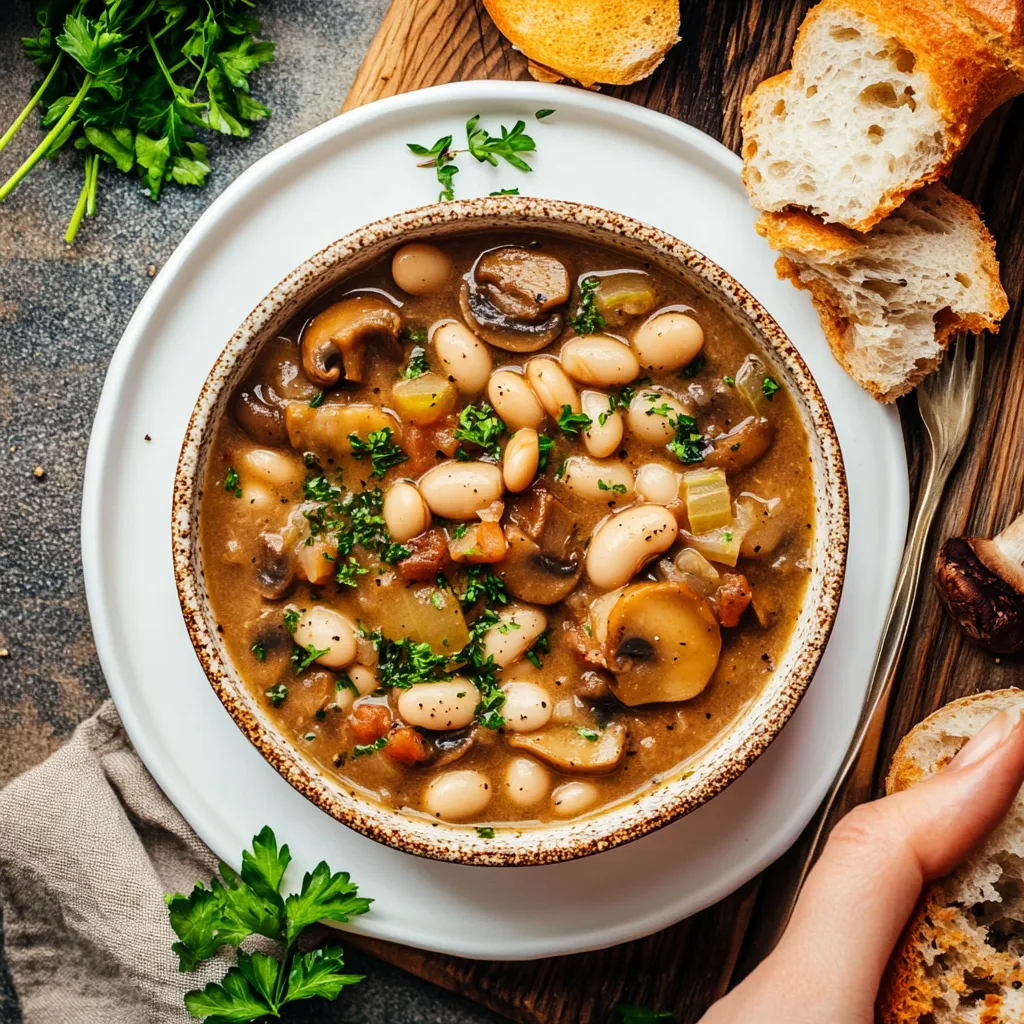 Cozy White Bean Mushroom Stew (Vegan)