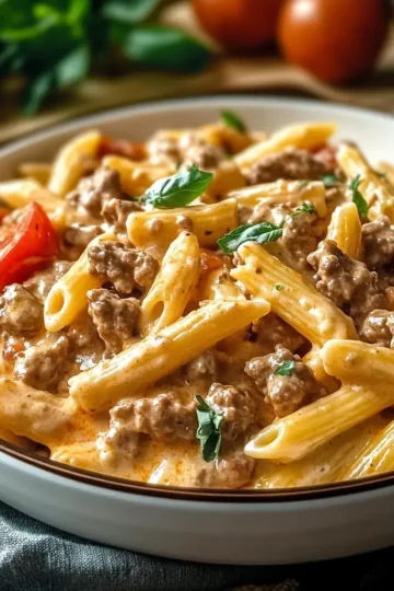 Creamy Beef Pasta High Protein