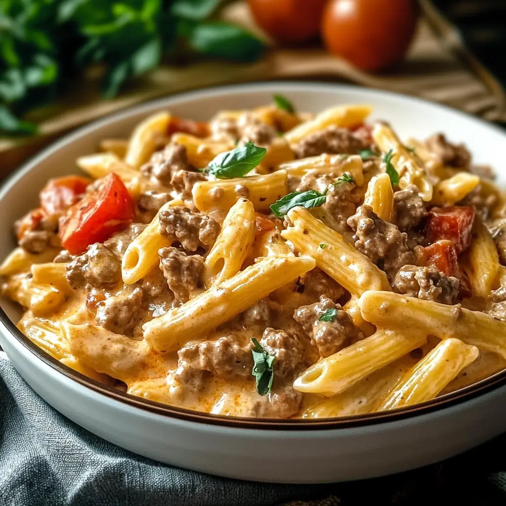 Creamy Beef Pasta High Protein