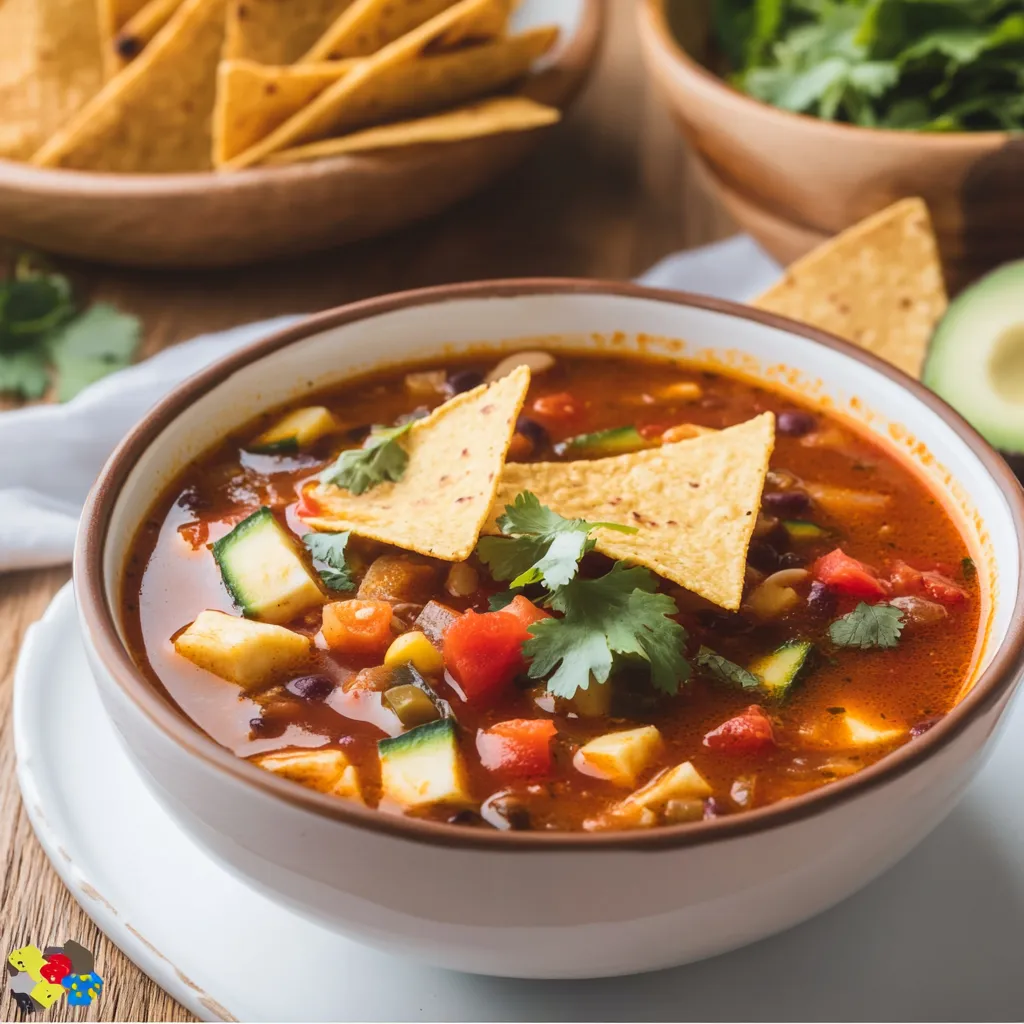 Crockpot Creamy Vegetarian Tortilla Soup