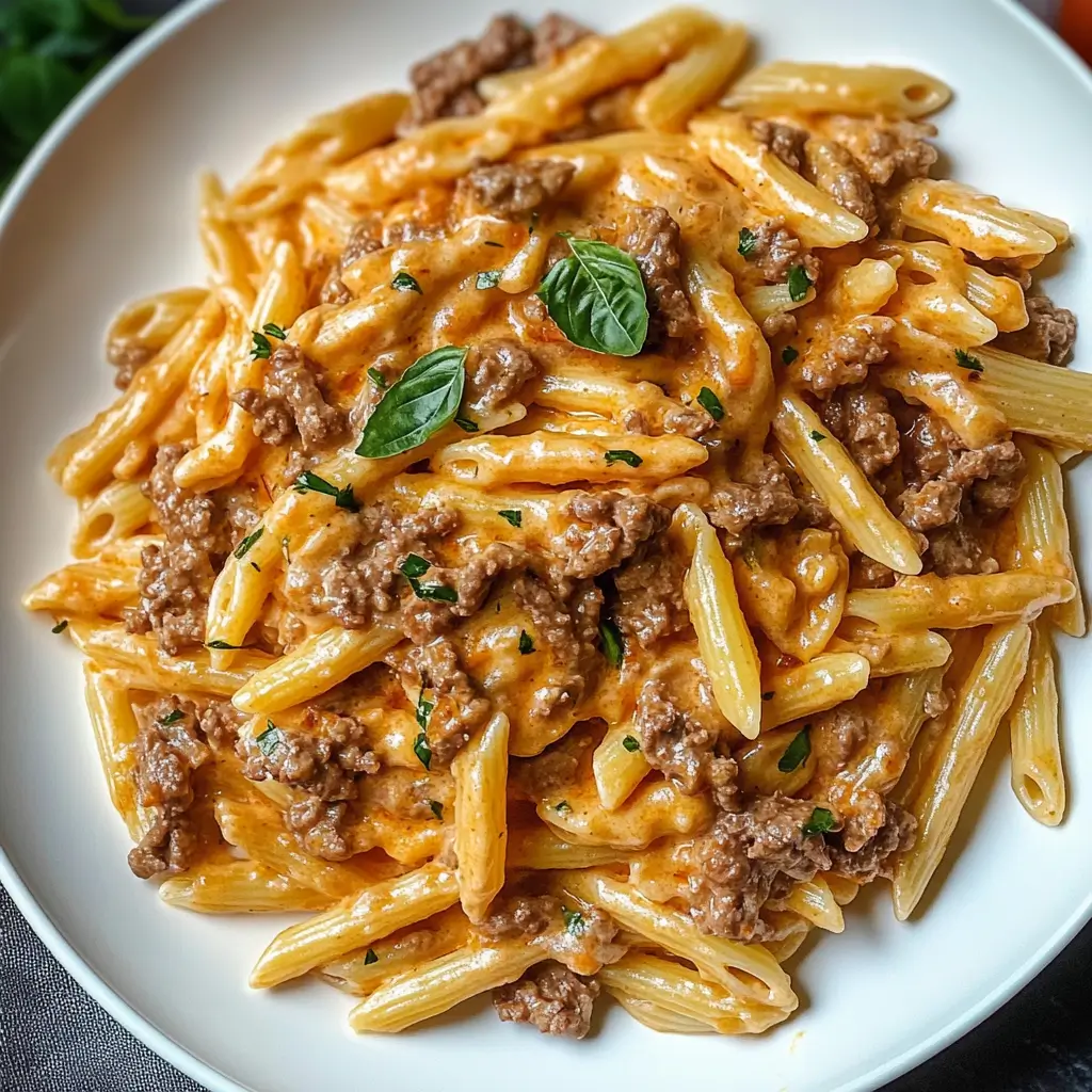 Easy High Protein Creamy Beef Pasta