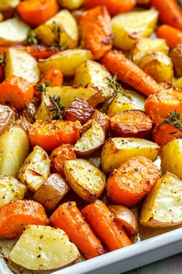 Easy Oven Roasted Carrots and Potatoes