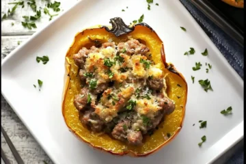 Easy sausage stuffed acorn squash recipe