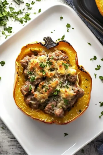 Easy sausage stuffed acorn squash recipe