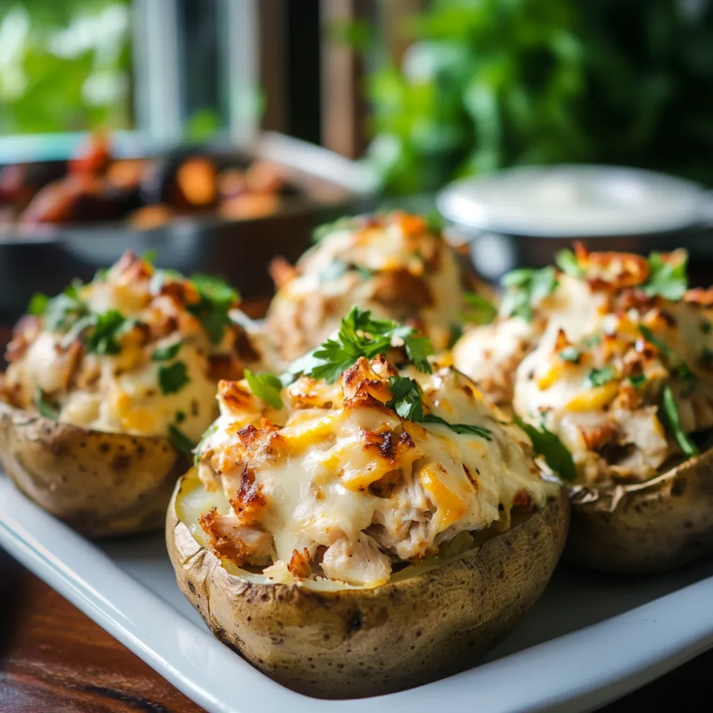 Enjoy Savory Crack Chicken Baked Potatoes