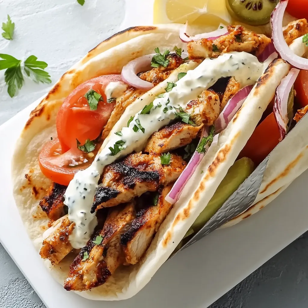 Greek Chicken Gyros with Homemade Tzatziki