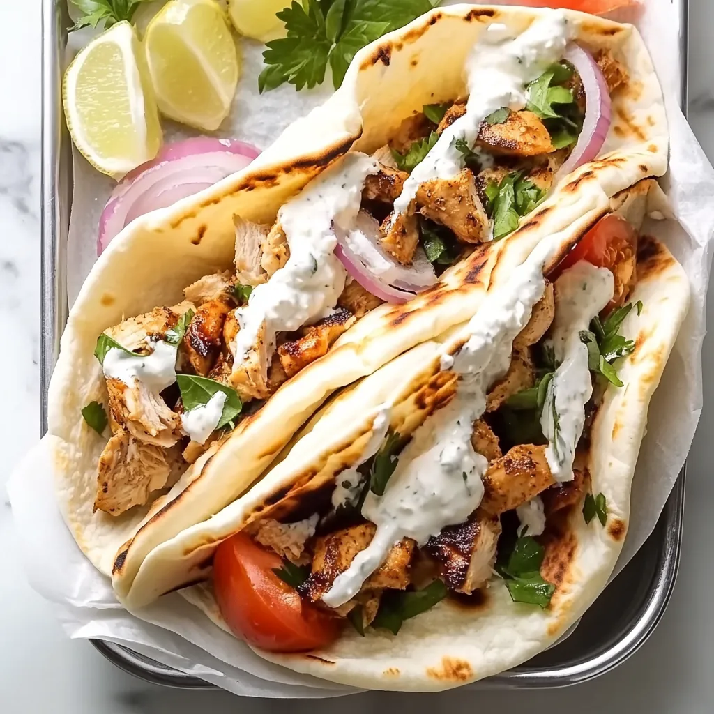 Greek Ground Chicken Gyros