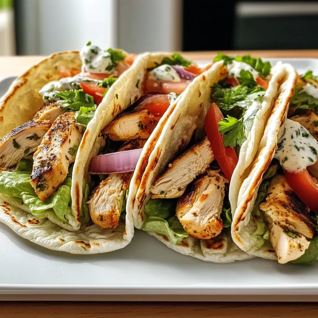 Greek Sauce Tzatziki Easy Chicken Gyros
