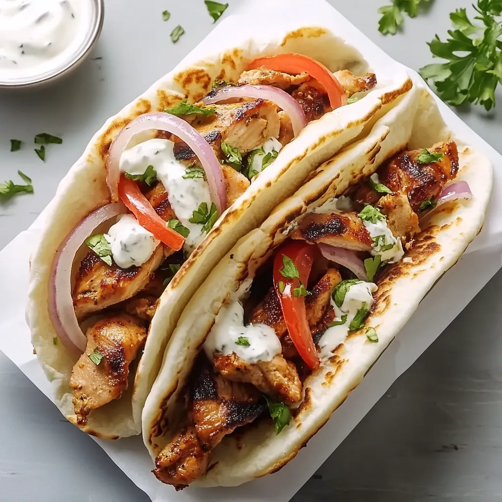 Greek Yogurt Marinated Chicken Gyros