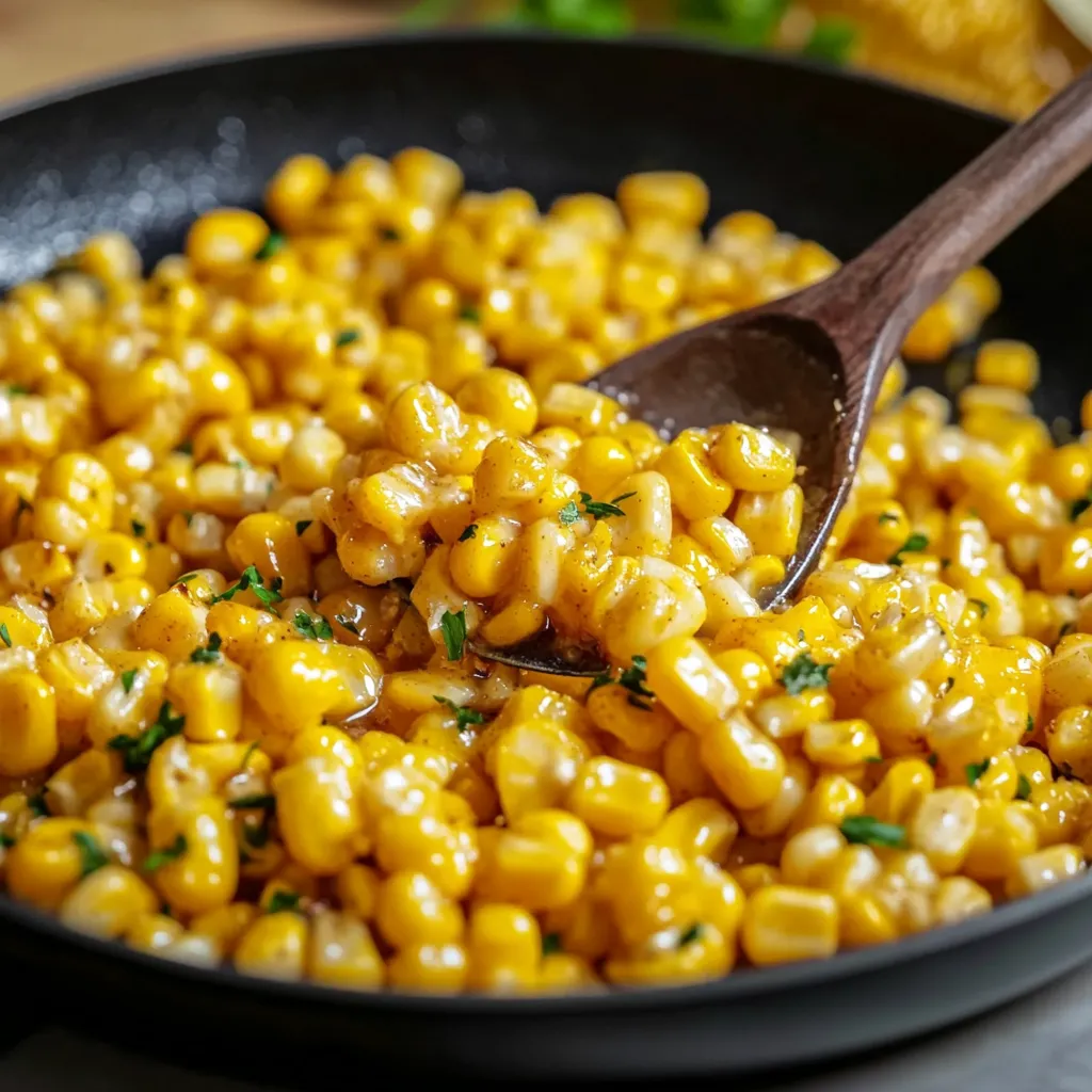 Honey Butter Cream Cheese Skillet Corn