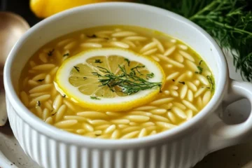 Lemon Chickpea Orzo Soup (Vegan Avgolemono)