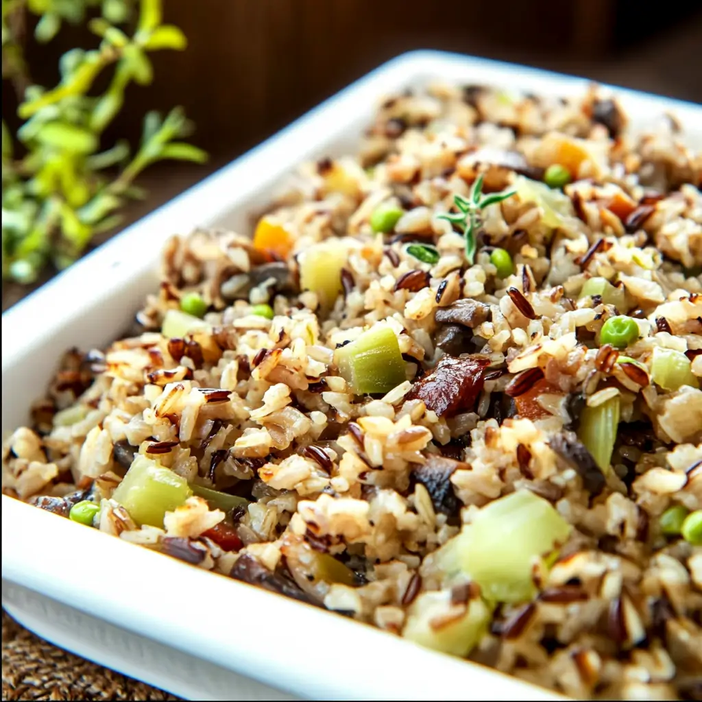 Mushroom rice stuffing for chicken