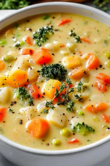 One Pot Creamy Vegetable Soup