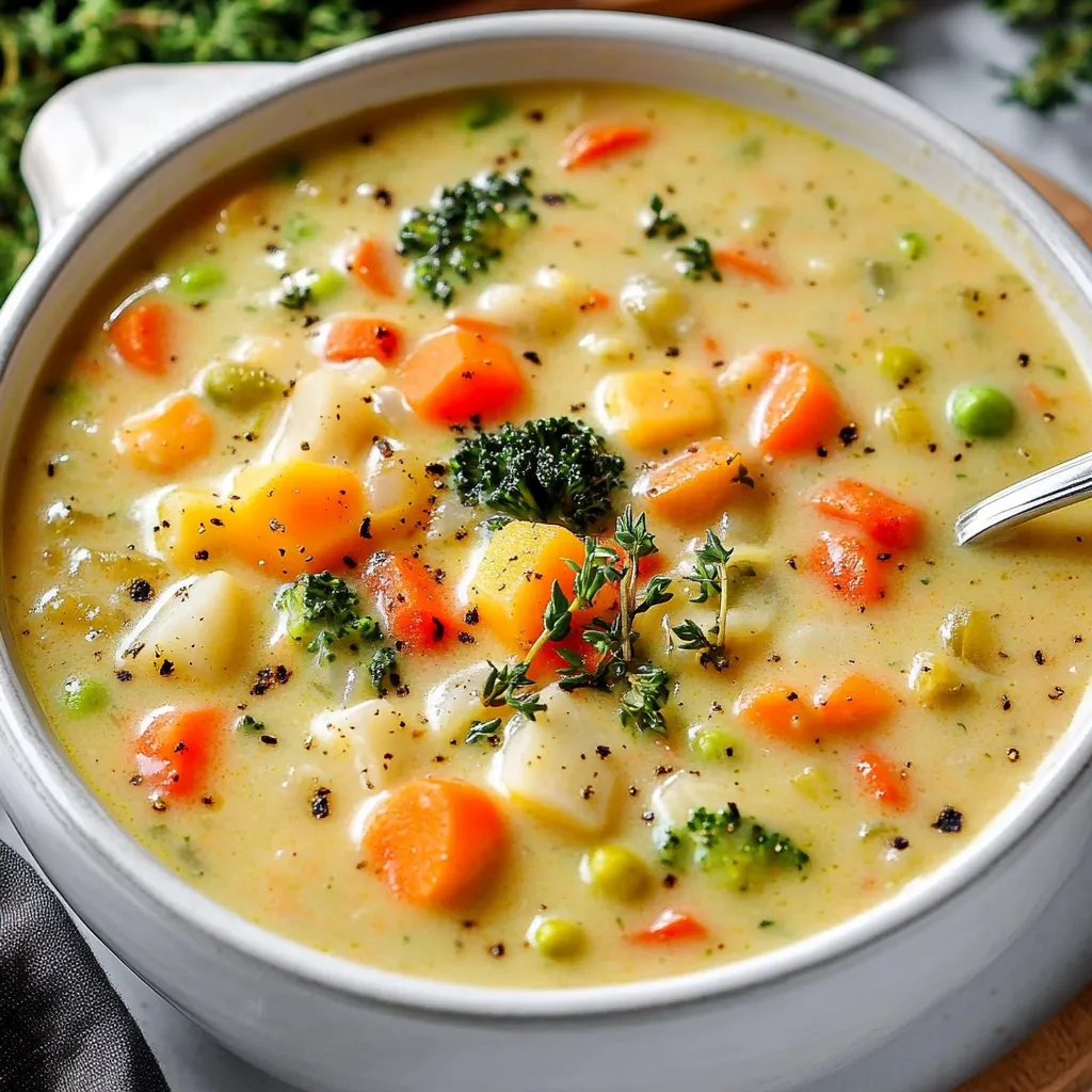 One Pot Creamy Vegetable Soup