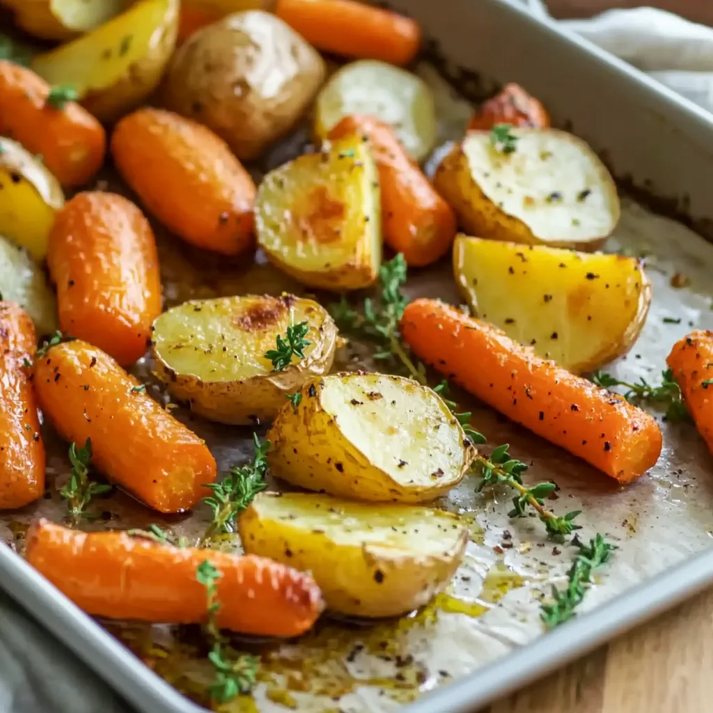 Oven Roasted Potatoes Onions and Carrots