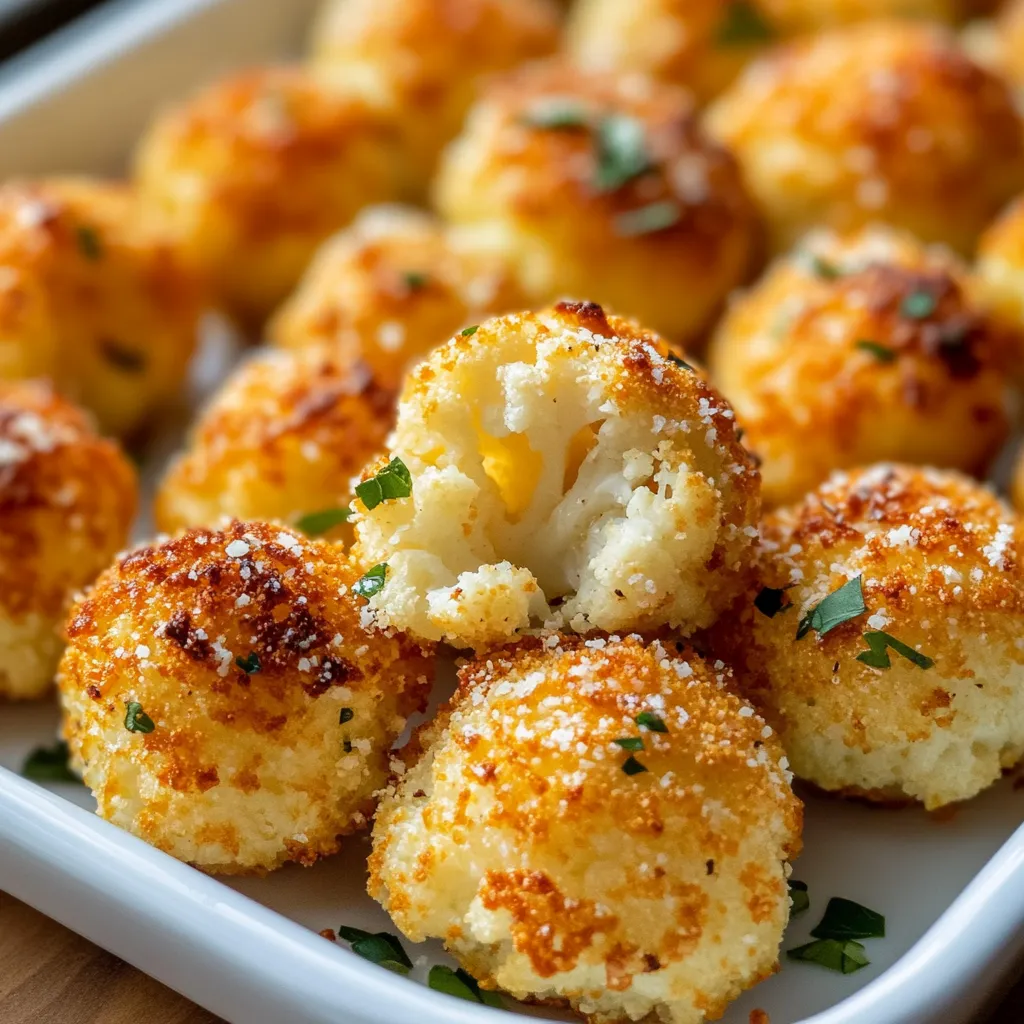 Oven baked parmesan cauliflower bites healthy