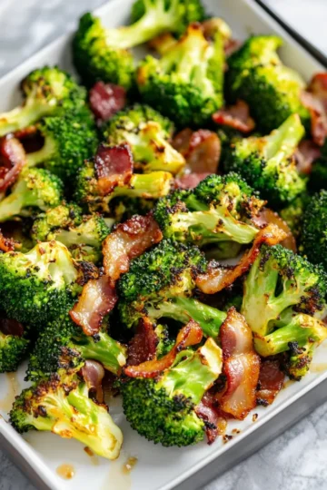 Pan-Fried Garlic Bacon Broccoli