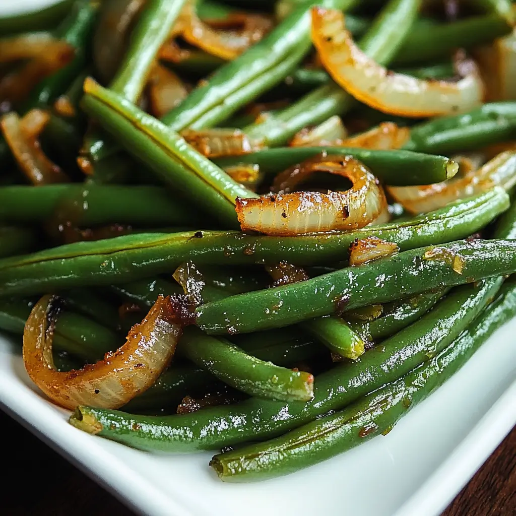 Perfect Roasted Green Beans with Caramelized Onions