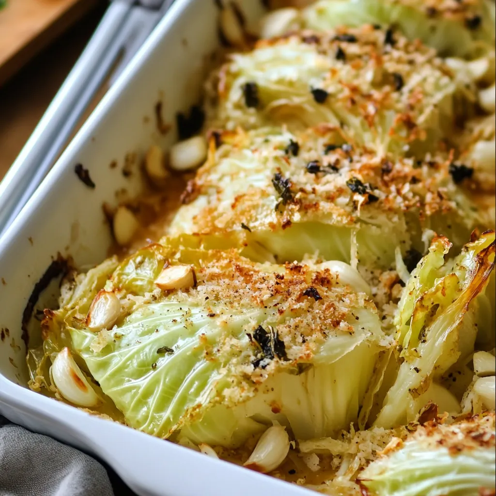 Roasted cabbage wedges with Parmesan cheese